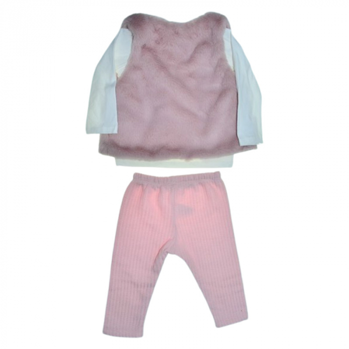 Compleu 3 piese pantaloni, bluza si vesta, pentru fete, Mini Junior CMP1021R3, Roz [2]