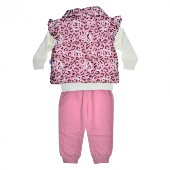 Compleu 3 piese pantaloni, bluza si vesta, pentru fete, Mini Junior CMP2084R, Roz [2]