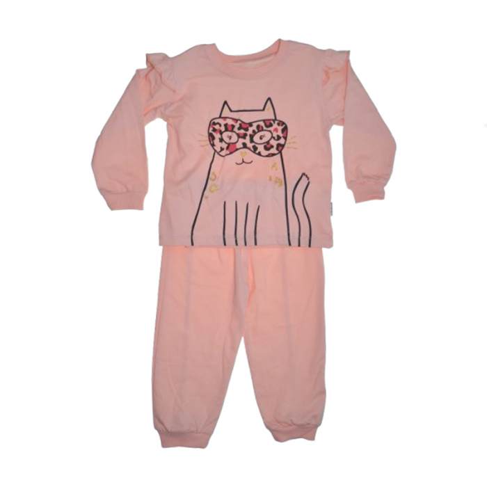 Compleu 3 piese pantaloni, bluza si vesta pentru fete Mini Junior COMP-6321, Roz [3]