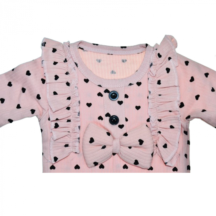 Compleu 3 piese pantaloni, body si bentita pentru fete Mini Junior COMP-MJ10, Roz [4]