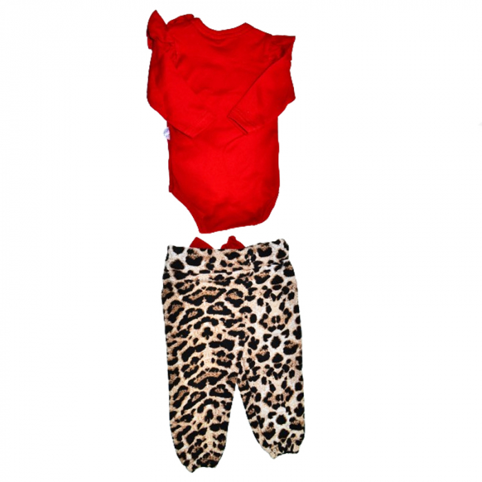 Compleu 3 piese pantaloni, body si bentita pentru fete Mini Junior COMP-MJ5, Rosu [3]