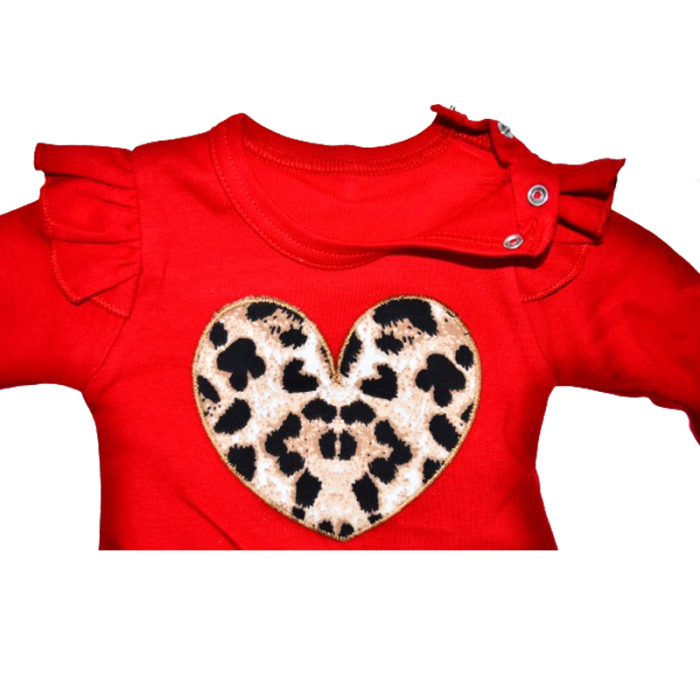 Compleu 3 piese pantaloni, body si bentita pentru fete Mini Junior COMP-MJ5, Rosu [2]