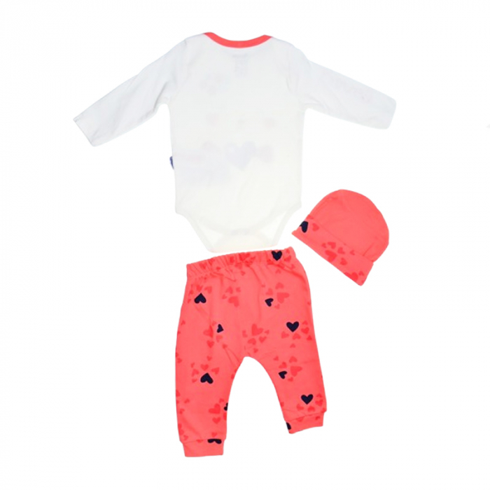 Compleu 3 piese pantaloni, body si caciula pentru fete Mini Junior SETMJ-17, Rosu [2]