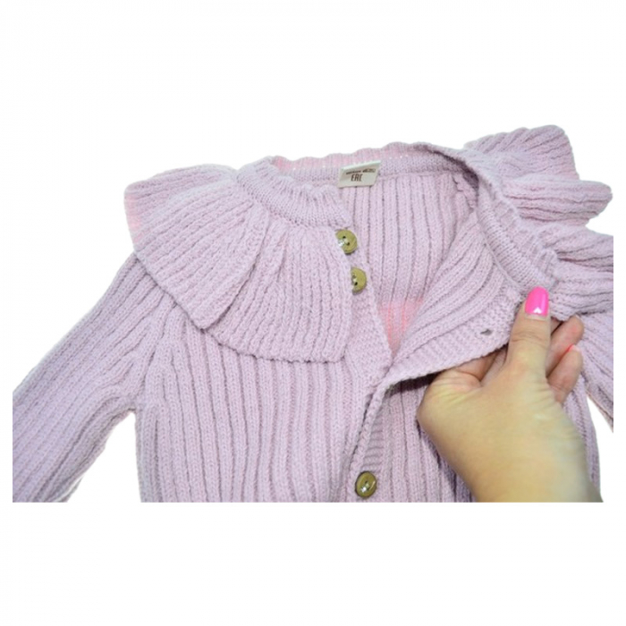 Compleu din 2 piese, salopeta si caciula, pentru fete, Mini Junior 4140R, Roz [3]