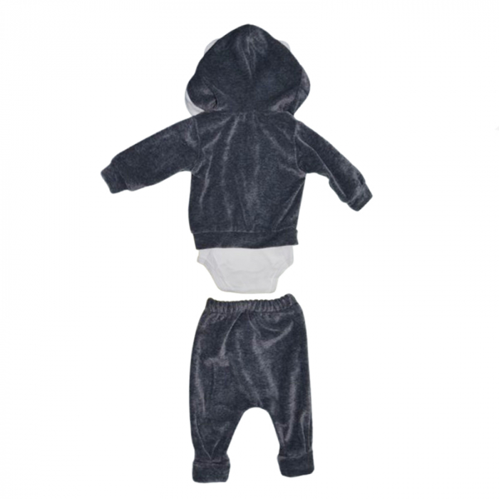 Compleu 3 piese pantaloni, body si jacheta pentru baieti Mini Junior CMP-1197, Gri [2]