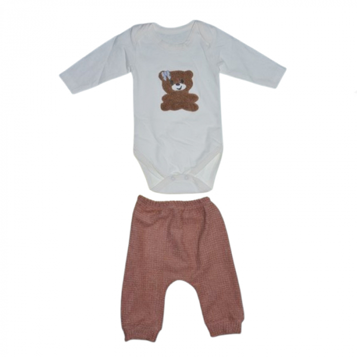Compleu 3 piese pantaloni, body si jacheta pentru baieti Mini Junior CMP-2459, Maro [3]