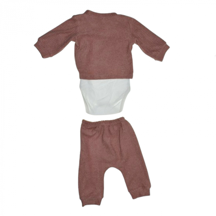 Compleu 3 piese pantaloni, body si jacheta pentru baieti Mini Junior CMP-2459, Maro [2]