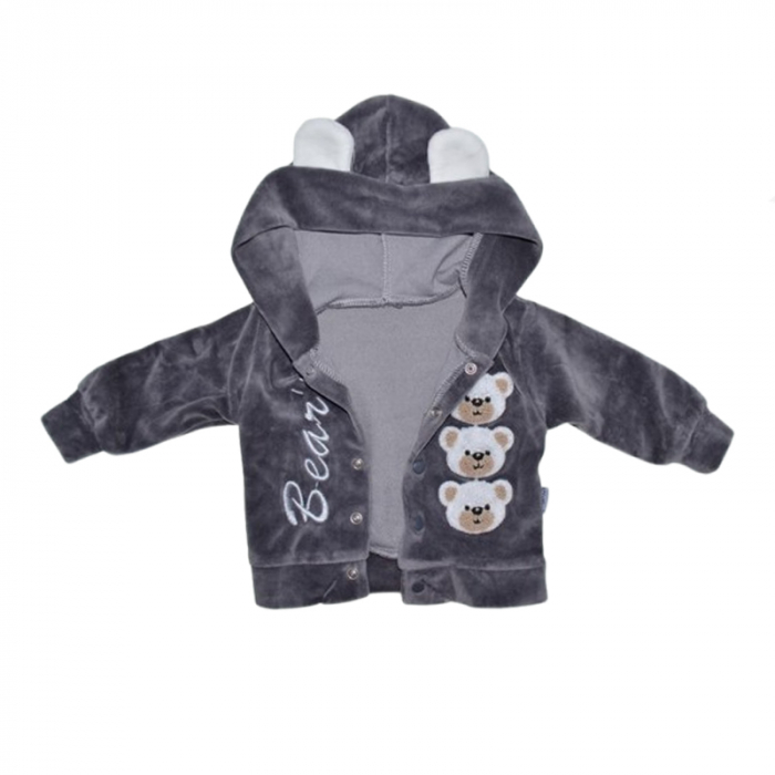 Compleu 3 piese pantaloni, body si jacheta pentru baieti Mini Junior CMP-MJ5, Gri [4]