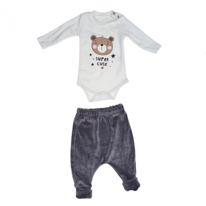 Compleu 3 piese pantaloni, body si jacheta pentru baieti Mini Junior CMP-MJ5, Gri [3]