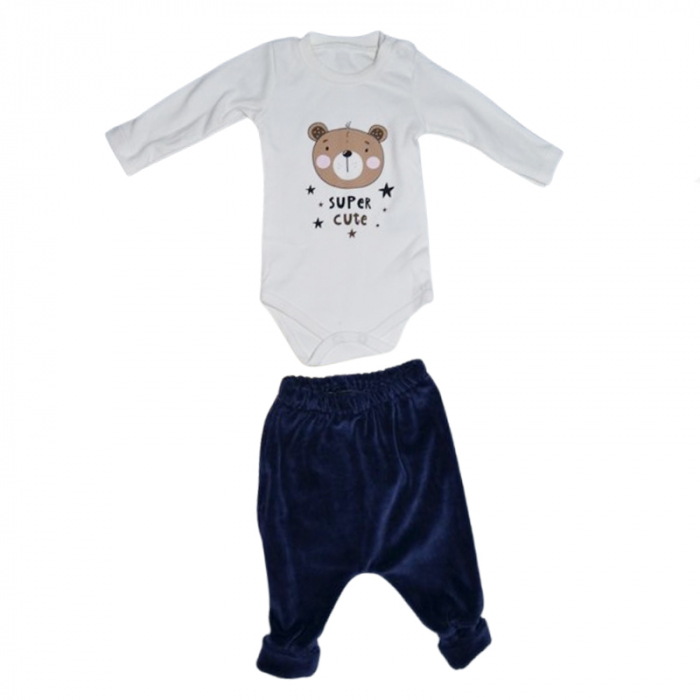 Compleu 3 piese pantaloni, body si jacheta pentru baieti Mini Junior CMP-MJ8, Bleumarin [3]