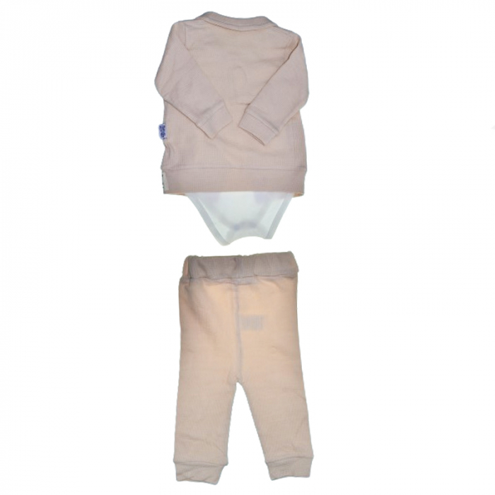 Compleu 3 piese pantaloni, body si jacheta pentru baieti Mini Junior COMP-MJ8, Crem [2]