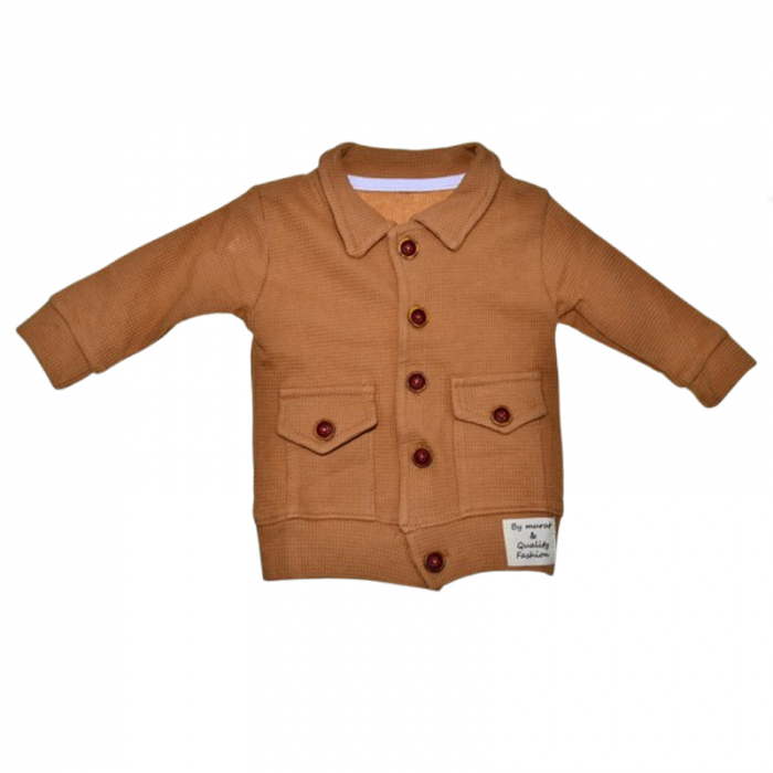 Compleu 3 piese pantaloni, body si jacheta pentru baieti Mini Junior SETMJ-16, Maro [5]