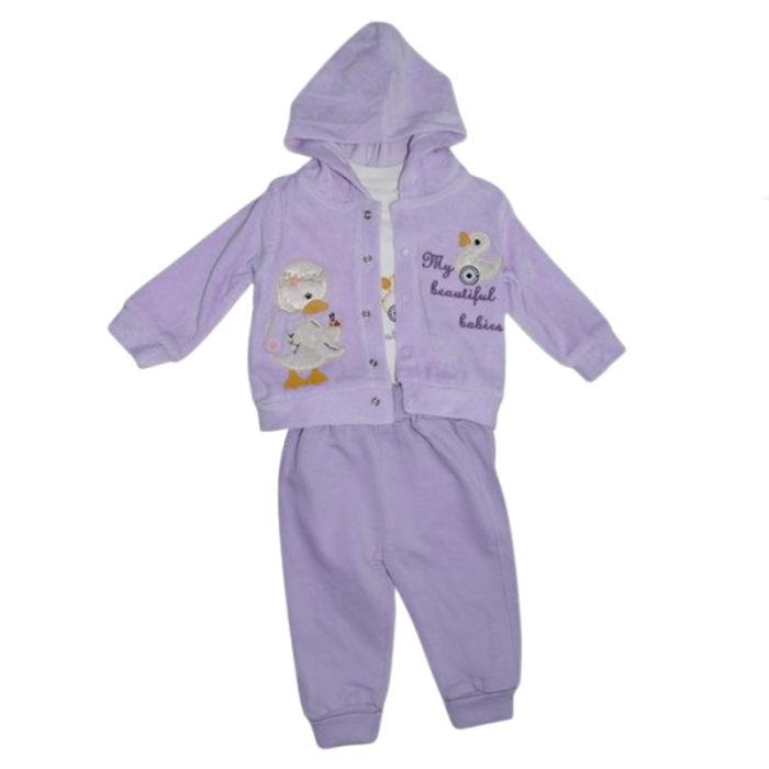 Compleu 3 piese pantaloni, body si jacheta pentru fete Mini Junior CMP-7050, Mov [1]