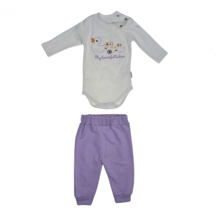 Compleu 3 piese pantaloni, body si jacheta pentru fete Mini Junior CMP-7050, Mov [3]