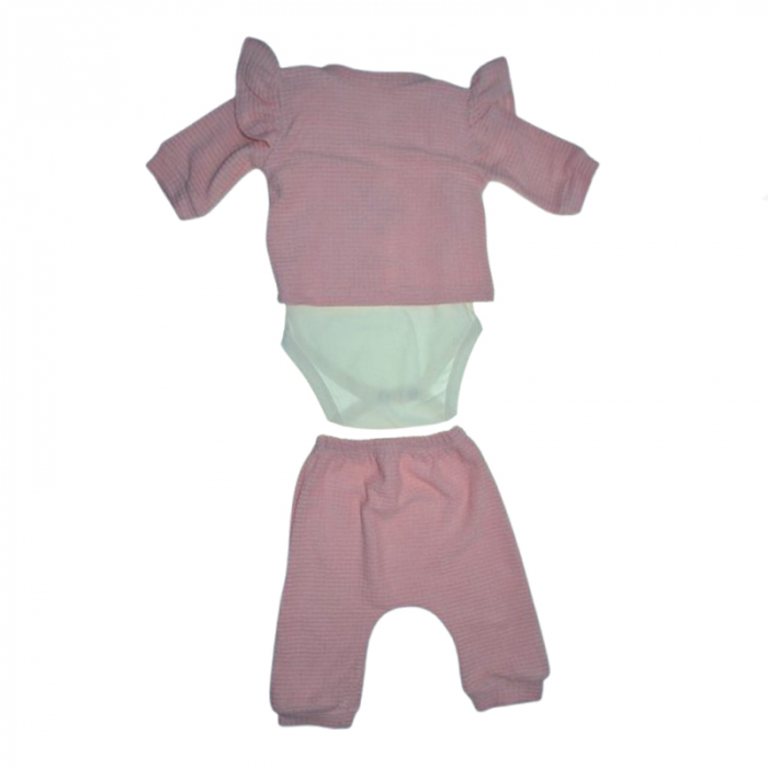 Compleu 3 piese pantaloni, body si jacheta pentru fete Mini Junior CMP-MJ001, Roz [2]