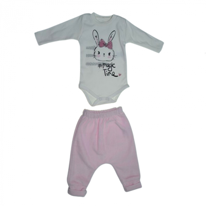 Compleu 3 piese pantaloni, body si jacheta pentru fete Mini Junior CMP-MJ9, Roz [3]