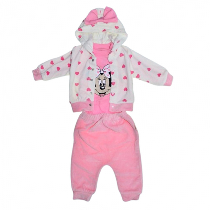 Compleu 3 piese pantaloni, body si jacheta pentru fete Mini Junior CMP2708R, Roz [1]