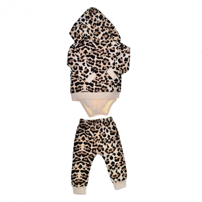Compleu 3 piese pantaloni, body si jacheta pentru fete Mini Junior SETMJ-23, Crem [2]