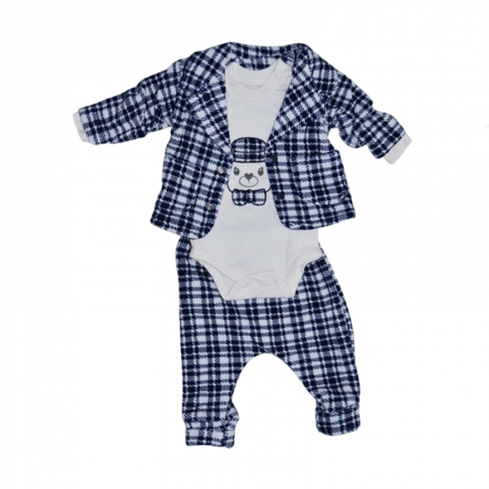 Compleu 3 piese pantaloni, body si sacou pentru baieti Mini Junior CMP-MJ003, Albastru [1]