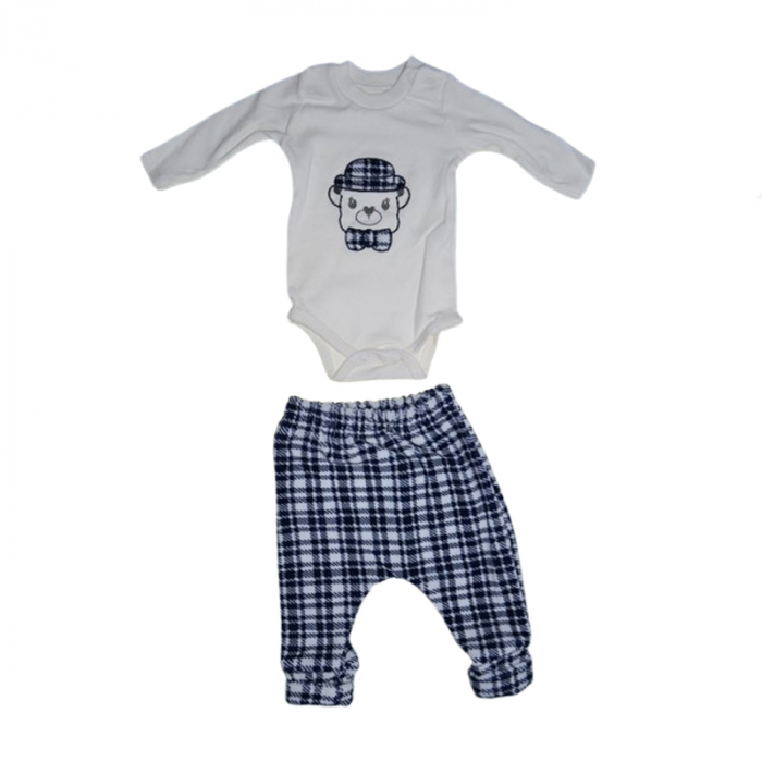 Compleu 3 piese pantaloni, body si sacou pentru baieti Mini Junior CMP-MJ003, Albastru [3]