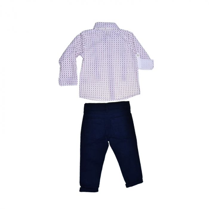 Compleu 3 piese pantaloni, camasa si papion pentru baieti Mini Junior COMP-13041, Bleumarin [2]