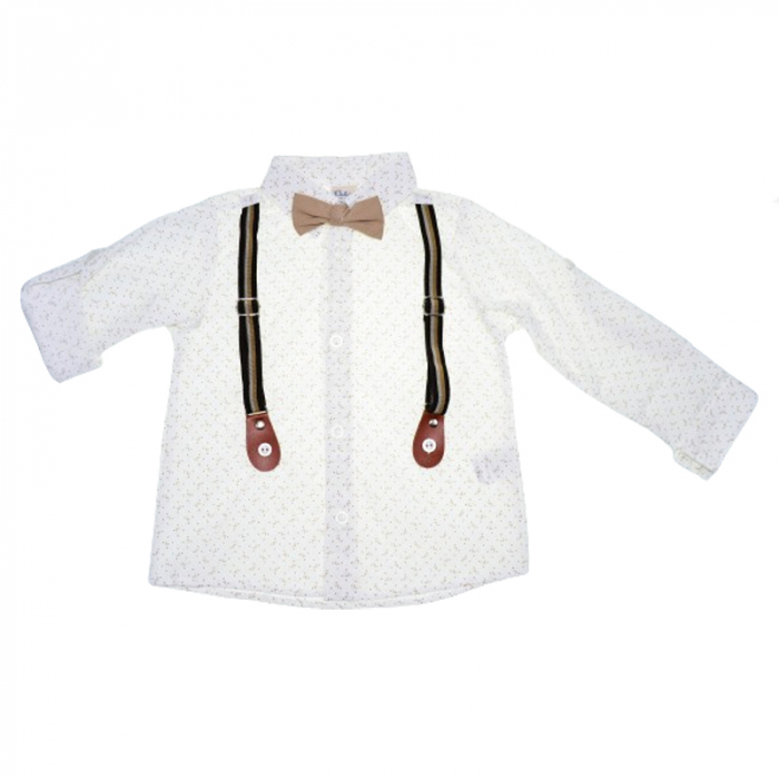 Compleu 3 piese pantaloni, papion si camasa pentru baieti Mini Junior COMP-3049, Bej [4]