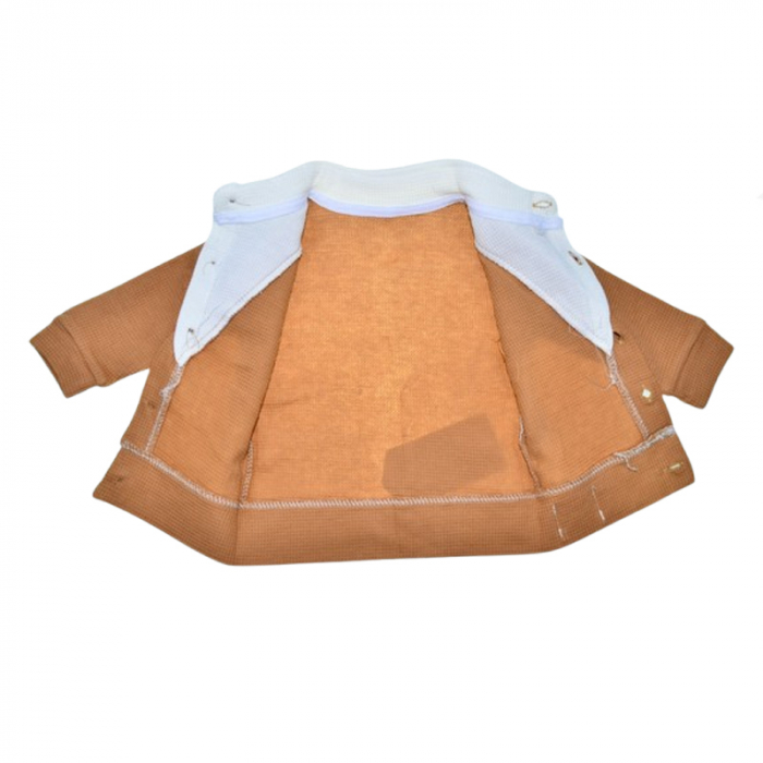 Compleu 3 piese pantaloni, papion si cardigan pentru baieti Mini Junior SETMJ-41, Maro [6]