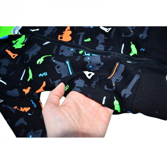 Compleu 3 piese pantaloni, tricou si jacheta pentru baieti Happy House WB-3387, Negru [3]