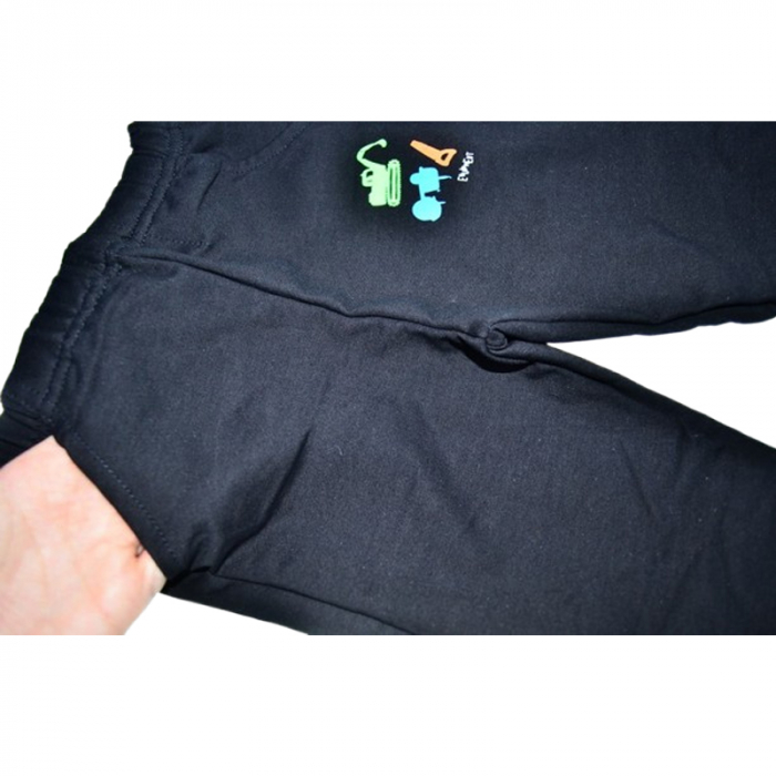 Compleu 3 piese pantaloni, tricou si jacheta pentru baieti Happy House WB-3387, Negru [8]