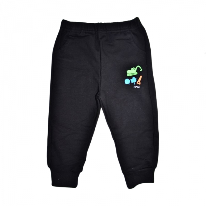Compleu 3 piese pantaloni, tricou si jacheta pentru baieti Happy House WB-3387, Negru [7]