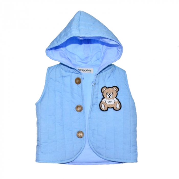Compleu 3 piese pantaloni, vesta si bluza pentru baieti Mini Junior COMP-MJ28, Albastru [4]