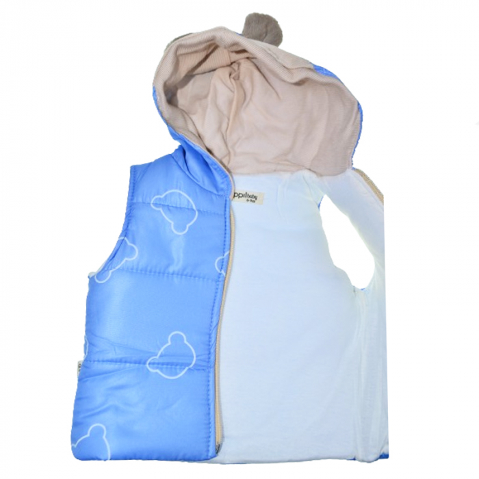 Compleu 3 piese pantaloni, vesta si bluza pentru baieti Mini Junior COMP-MJ29, Crem [4]