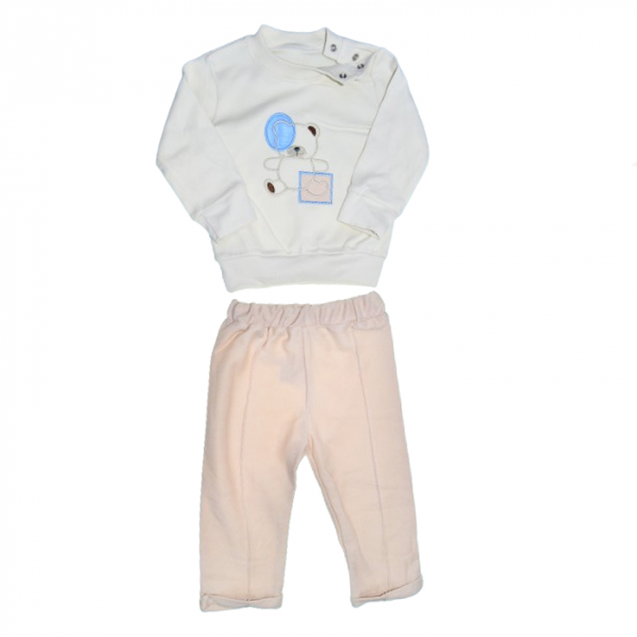 Compleu 3 piese pantaloni, vesta si bluza pentru baieti Mini Junior COMP-MJ29, Crem [3]