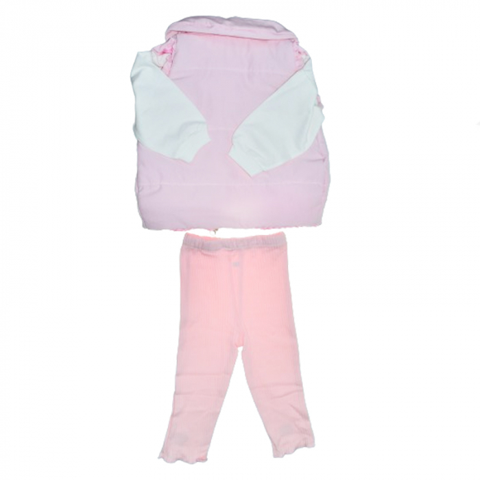Compleu 3 piese pantaloni, vesta si bluza pentru fete Mini Junior COMP-MJ27, Roz [2]