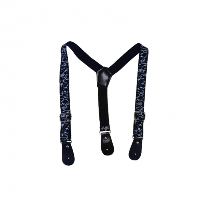 Compleu 4 piese pantaloni, camasa, papion si bretele pentru baieti Mini Junior, COMP-1173, Bleumarin [6]