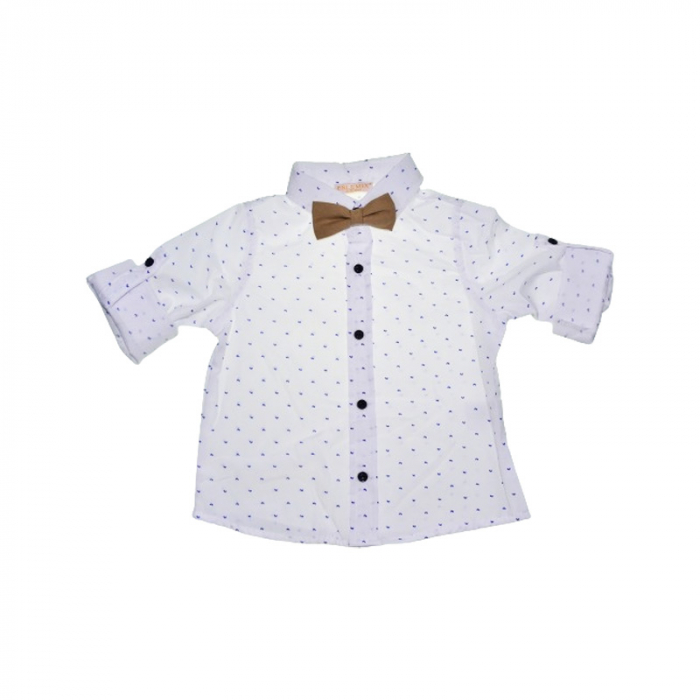Compleu 4 piese pantaloni, camasa, papion si bretele pentru baieti Mini Junior, COMP-2407-B, Bej [5]