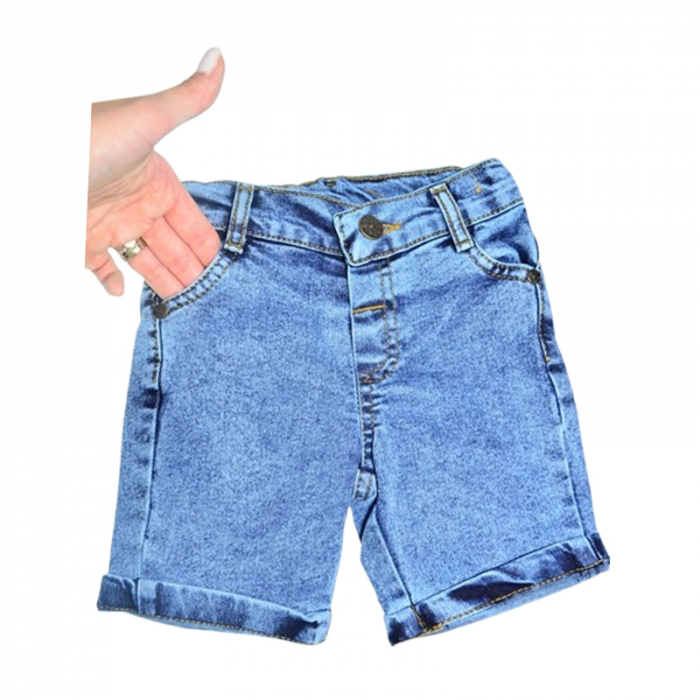 Compleu de vara, din 2 piese, pentru baieti, tricou si pantaloni scurti, Mini Junior, 1668A, Albastru inchis [4]