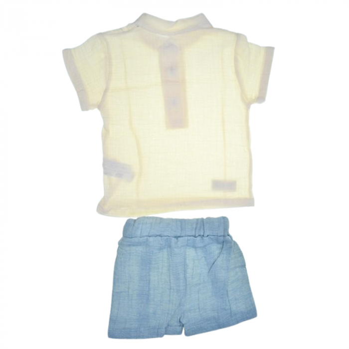 Compleu de vara, din 2 piese, pentru baieti, tricou si pantaloni scurti, Mini Junior, CMPMJ0505-3, Multicolor [2]