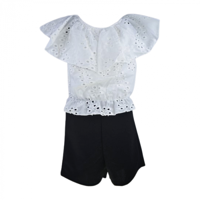 Compleu de vara, din 2 piese, pentru fete, Lucky, LK6123N, Negru [2]