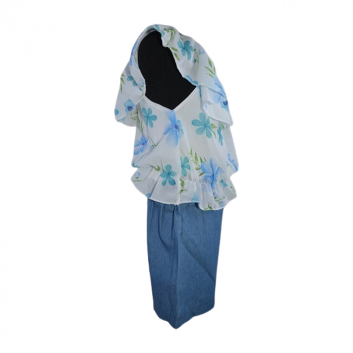 Compleu de vara, din 2 piese, pentru fete, Lucky, LK7268A, Albastru [4]