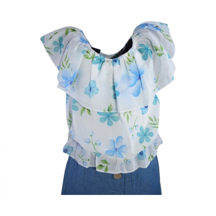 Compleu de vara, din 2 piese, pentru fete, Lucky, LK7268A, Albastru [3]