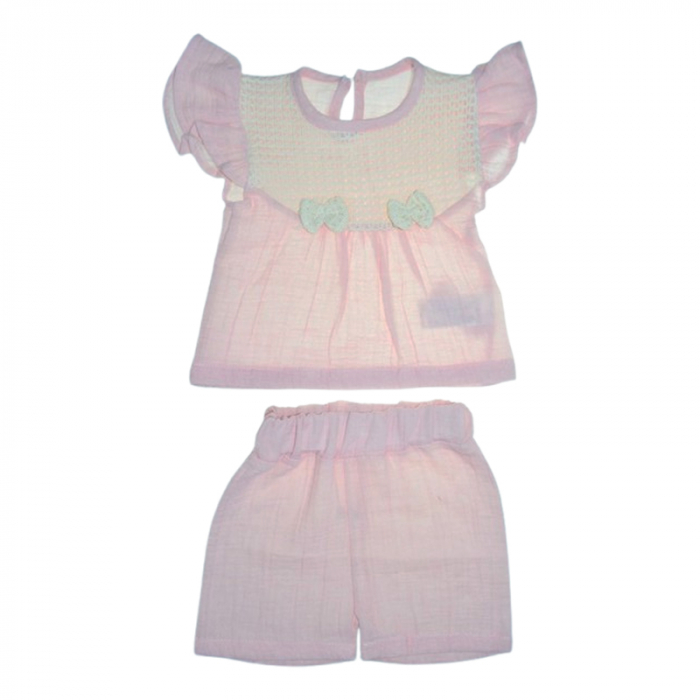 Compleu de vara din 2 piese, pentru fete, Mini Junior 2391R, Roz [1]