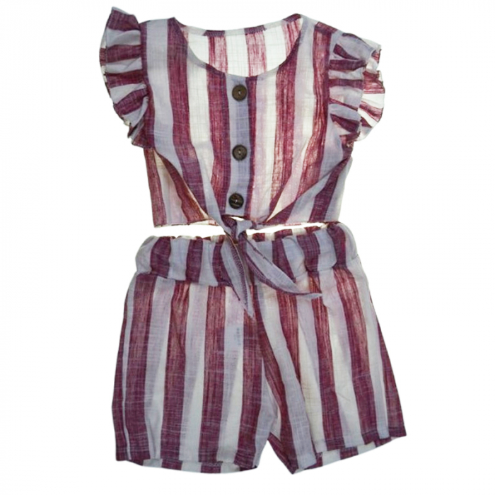 Compleu de vara, din 2 piese, pentru fete, Mini junior, C6029R, Rosu [1]