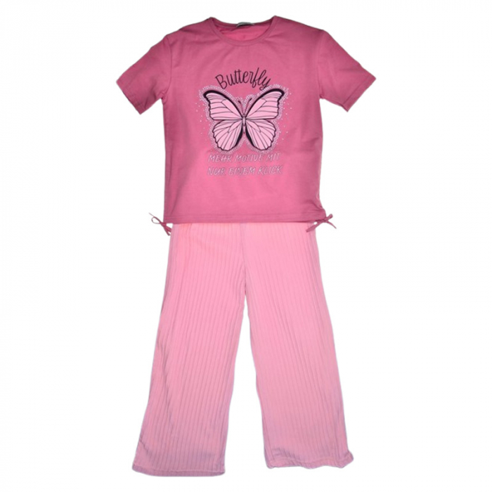 Compleu de vara, din 2 piese, pentru fete, Mini junior, C8279, Roz [1]