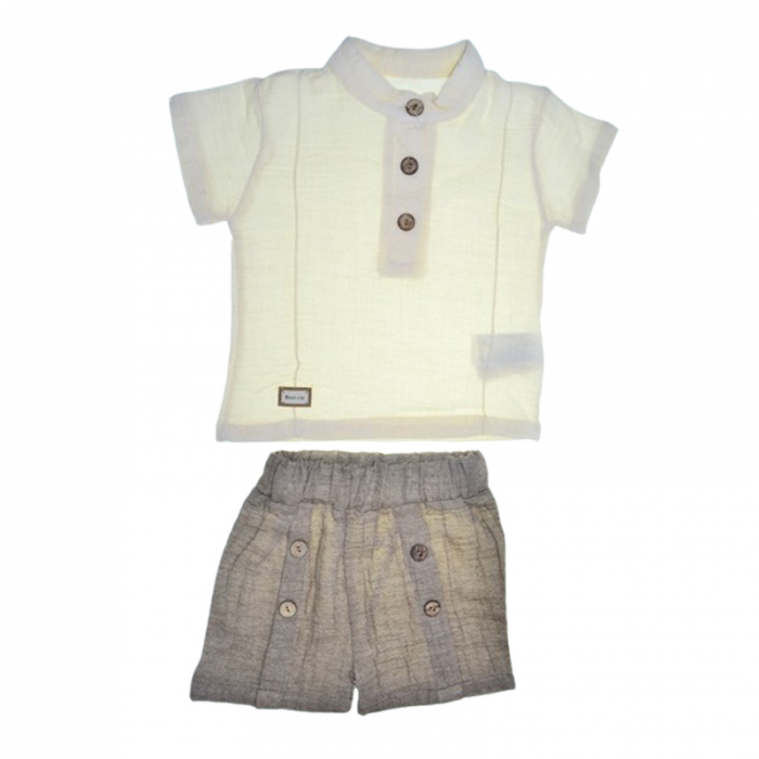 Compleu de vara, din 2 piese, pentru baieti, tricou si pantaloni scurti, Mini Junior, CMPMJ0505, Multicolor [1]
