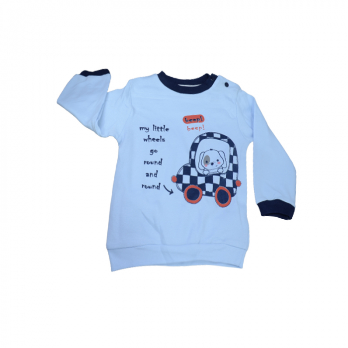 Compleu din 2 piese bluza cu maneca lunga si pantaloni pentru baieti Mini Junior 100822-3, Albastru [3]