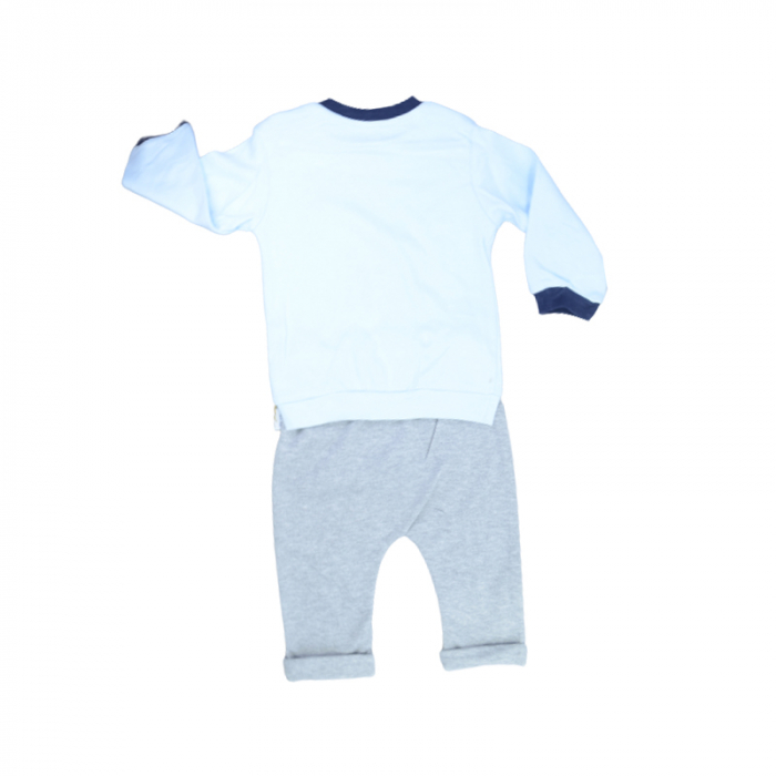 Compleu din 2 piese bluza cu maneca lunga si pantaloni pentru baieti Mini Junior 100822-3, Albastru [2]