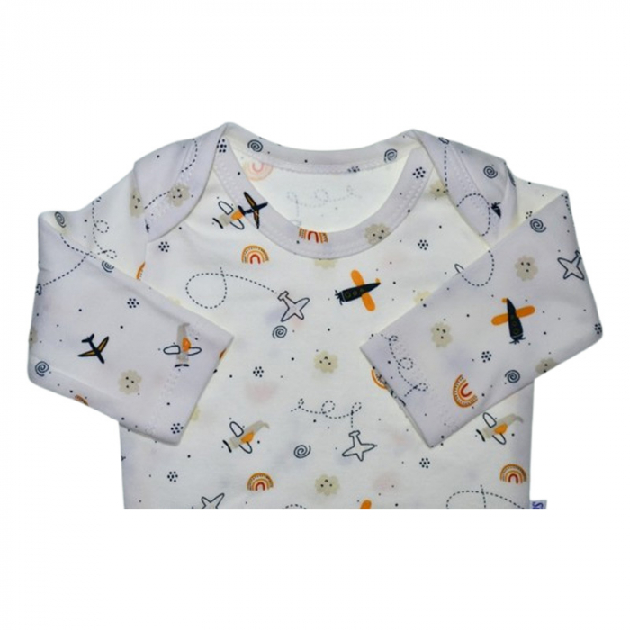 Compleu din 2 piese, body si pantaloni, pentru baieti, Mini Junior 50026C, Crem [3]