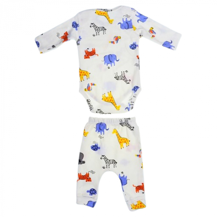 Compleu din 2 piese, body si pantaloni, pentru baieti, Mini Junior 50026C2, Crem [3]