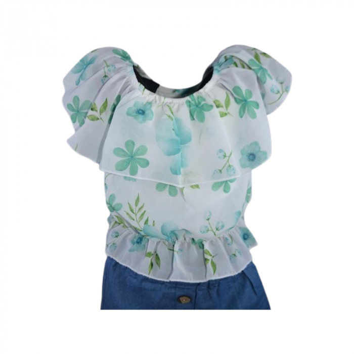 Compleu de vara, din 2 piese, pentru fete, Lucky, LK7268, Verde [2]